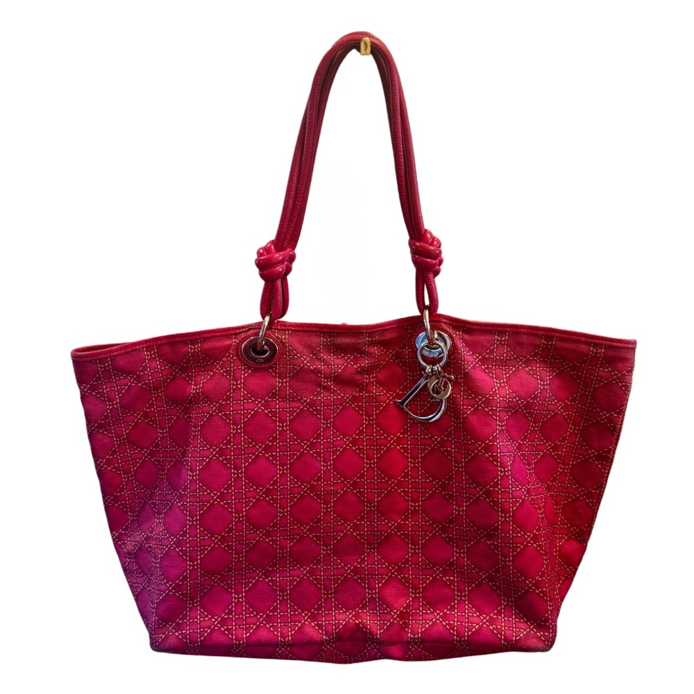 💕Rare Christian Dior Cannage Print Tote Bag with Dior Charm💕